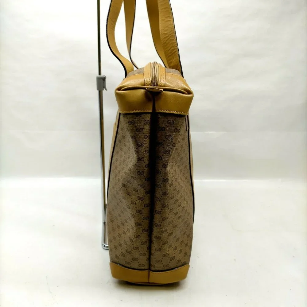 authentic Vintage Gucci Shoulder Bag Brown PVC